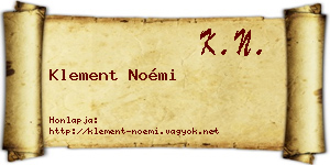 Klement Noémi névjegykártya